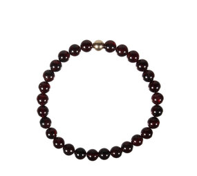 Granaat armband met 14k gouden kraal | 6 mm Granaat armband met 14k gouden kraal | 6 mm