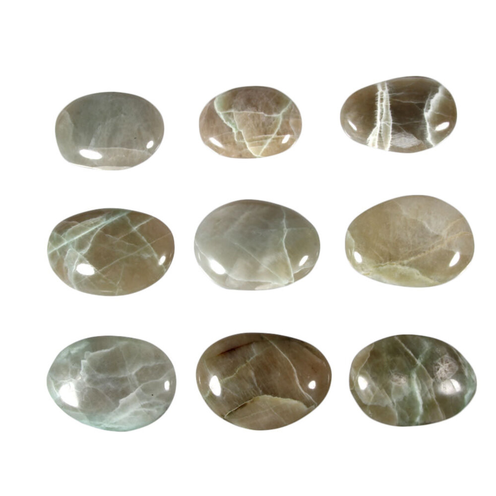 Maansteen (groen) steen plat gepolijst Maansteen (groen) steen plat gepolijst