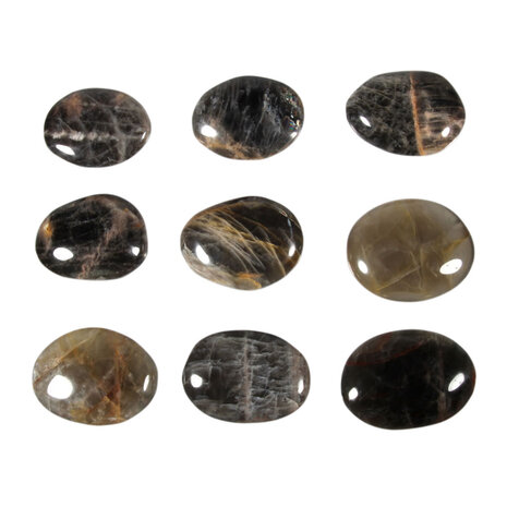 Maansteen (zwart) steen plat gepolijst