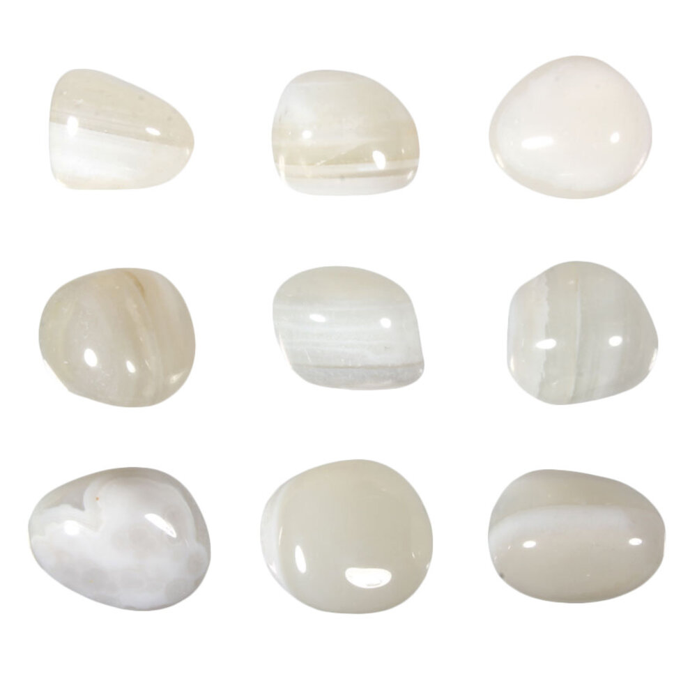 Agaat (wit) steen getrommeld 10 - 20 gram Agaat (wit) steen getrommeld 10 - 20 gram