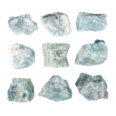 Aquamarijn (blauw) ruw 25 - 50 gram Aquamarijn (blauw) ruw 25 - 50 gram