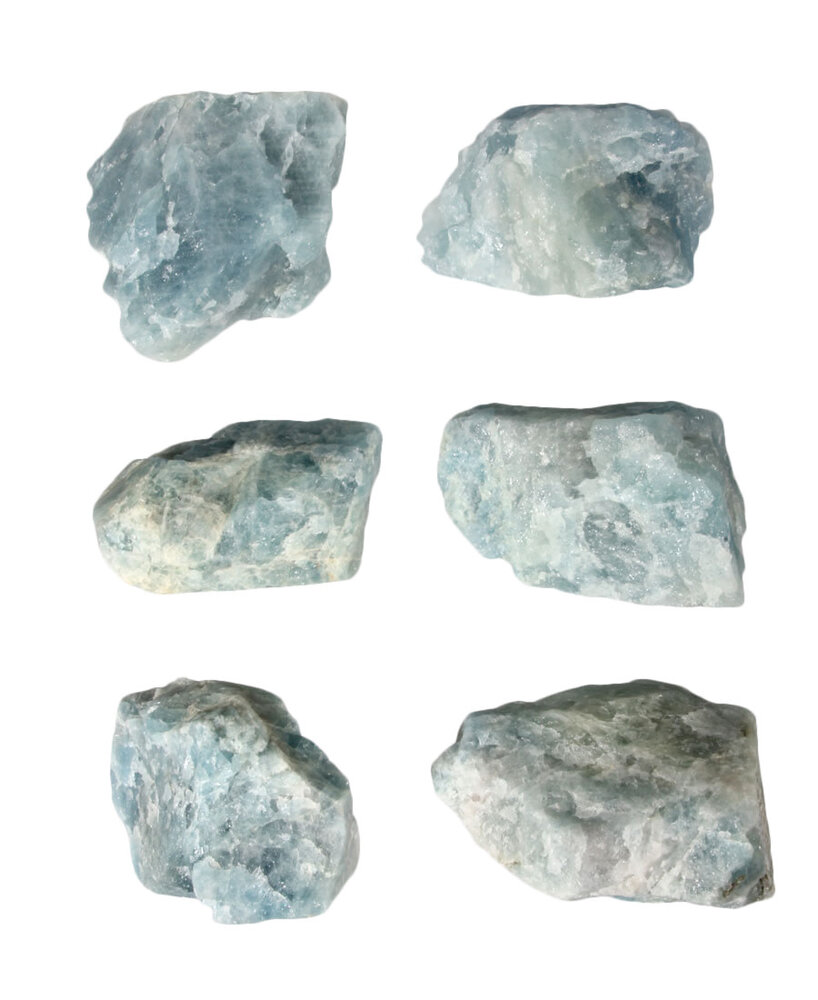 Aquamarijn (blauw) ruw 50 - 100 gram Aquamarijn (blauw) ruw 50 - 100 gram
