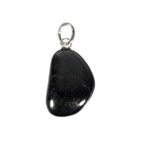 Columbiet hanger met zilveren oogje Columbiet hanger met zilveren oogje