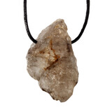 Rookkwarts alligator (elestiaal) hanger doorboord