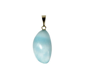 Larimar hanger met 14k gouden oogje Larimar hanger met 14k gouden oogje