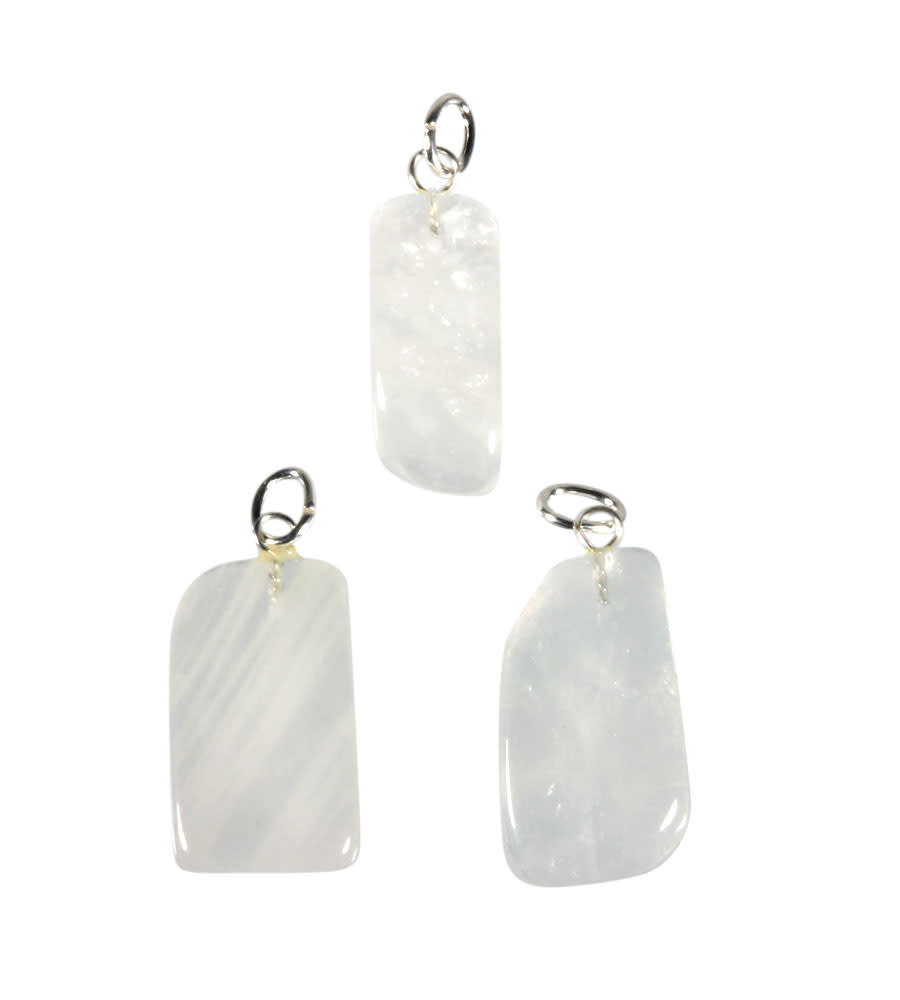 Satya mani kwarts hanger met zilveren oogje