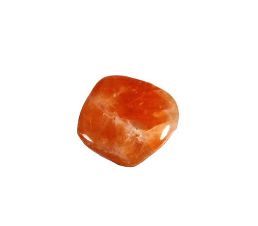 Calciet (oranje) steen donker getrommeld 10 - 20 gram