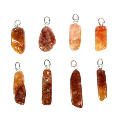 Azeztuliet (rode Himalaya) hanger met zilveren oogje