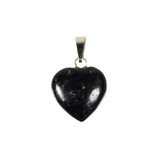 Nuummiet hanger hart 15 mm met 14k gouden oogje Nuummiet hanger hart 15 mm met 14k gouden oogje