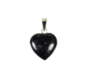 Nuummiet hanger hart 15 mm met 14k gouden oogje Nuummiet hanger hart 15 mm met 14k gouden oogje