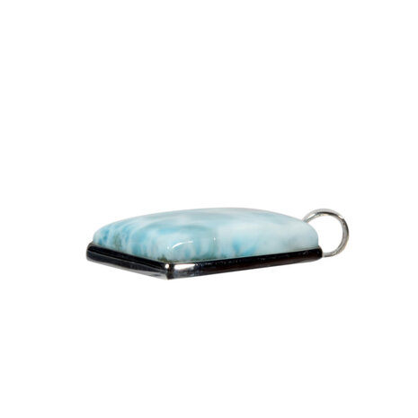Zilveren hanger larimar | rechthoek 2,2 x 1,9 cm Zilveren hanger larimar | rechthoek 2,2 x 1,9 cm
