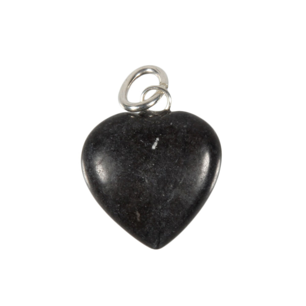 Master shamanite hanger hart 15 mm met zilveren oogje