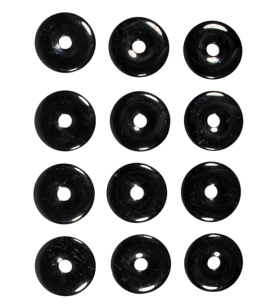 Toermalijn (zwart) hanger donut 4 cm