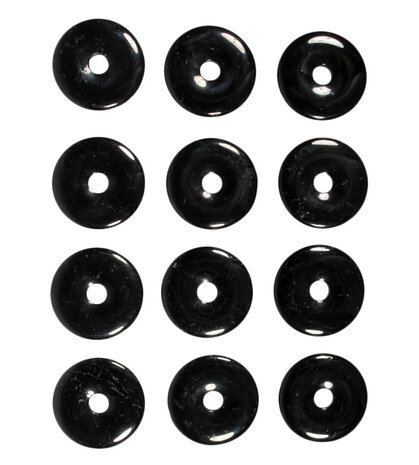 Toermalijn (zwart) hanger donut 4 cm