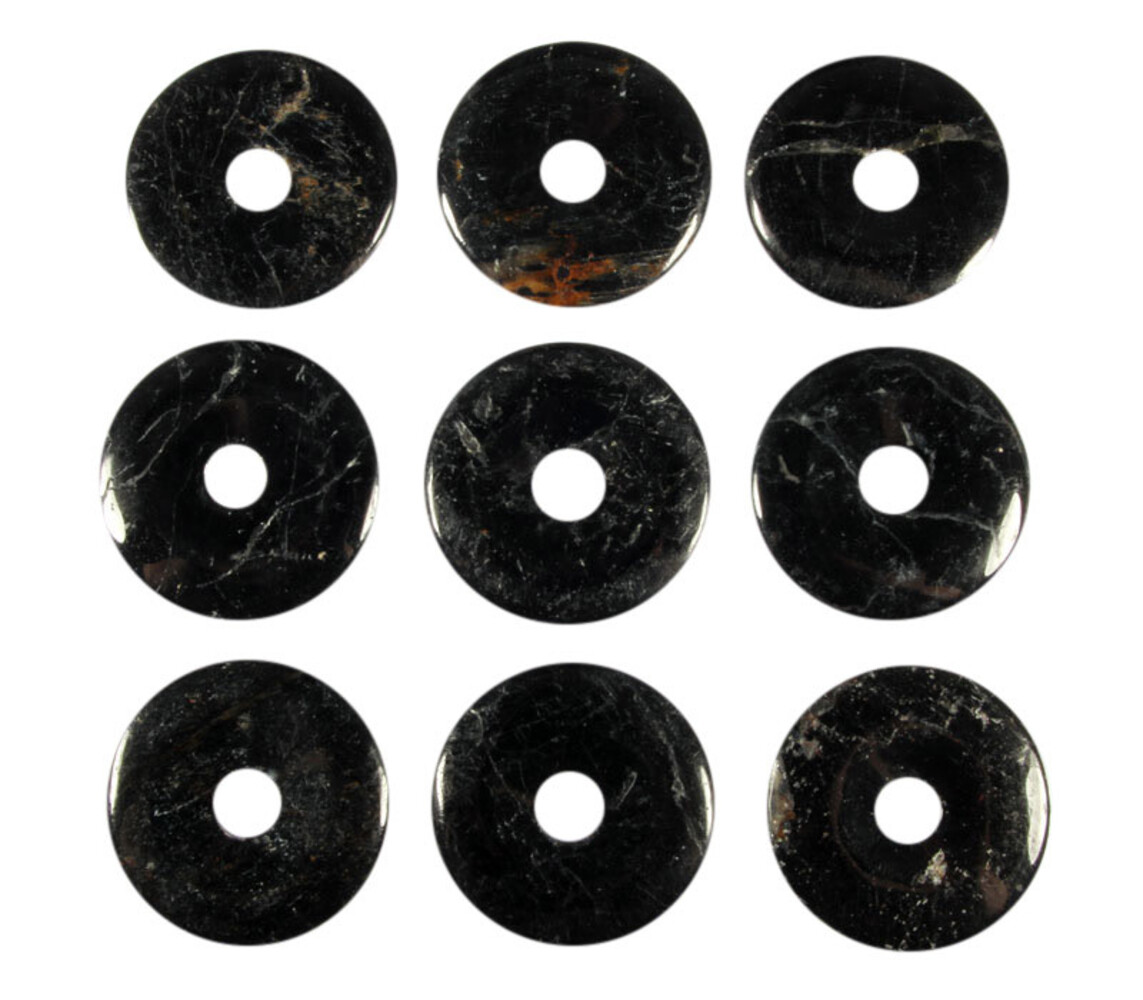 Toermalijn (zwart) hanger B-kwaliteit donut 4 cm Toermalijn (zwart) hanger B-kwaliteit donut 4 cm