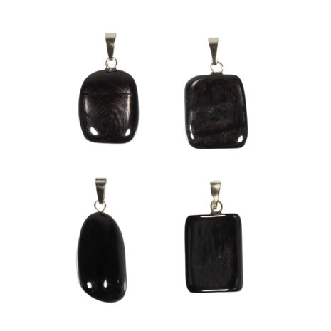 Hyperstheen hanger met 14k gouden oogje Hyperstheen hanger met 14k gouden oogje