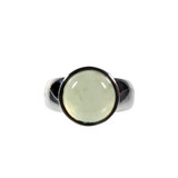 Zilveren ring prehniet maat 18 1/4 | rond 1,2 cm Zilveren ring prehniet maat 18 1/4 | rond 1,2 cm