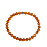 Barnsteen (cognac) armband met 14k gouden kraal | 6 mm Barnsteen (cognac) armband met 14k gouden kraal | 6 mm