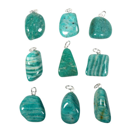 Amazoniet (Russisch) hanger met zilveren oogje Amazoniet (Russisch) hanger met zilveren oogje