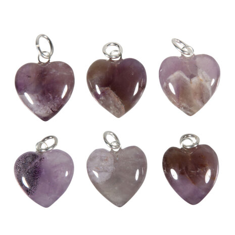 Auraliet 23 hanger hart 15 mm met zilveren oogje Auraliet 23 hanger hart 15 mm met zilveren oogje