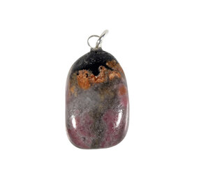 Pyroxmangiet hanger met zilveren oogje Pyroxmangiet hanger met zilveren oogje