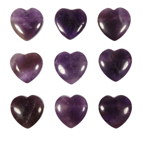 Amethist (donker) hanger hart klein doorboord Amethist (donker) hanger hart klein doorboord