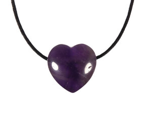 Amethist (donker) hanger hart klein doorboord Amethist (donker) hanger hart klein doorboord