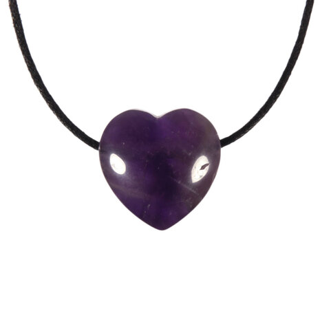Amethist (donker) hanger hart klein doorboord Amethist (donker) hanger hart klein doorboord