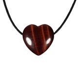 Tijgeroog (rood) hanger hart klein doorboord Tijgeroog (rood) hanger hart klein doorboord