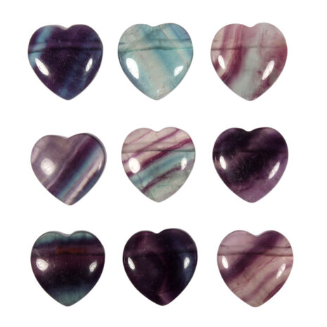 Fluoriet (multi) hanger hart klein doorboord Fluoriet (multi) hanger hart klein doorboord