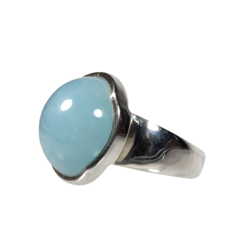 Zilveren ring aquamarijn maat 17 3/4 | rond 1,6 cm Zilveren ring aquamarijn maat 17 3/4 | rond 1,6 cm