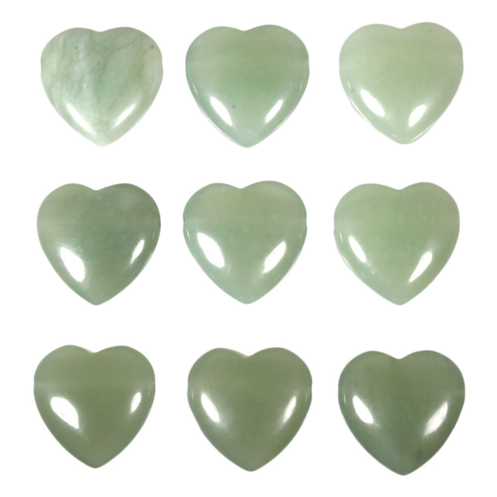 New jade (serpentijn) hanger hart doorboord