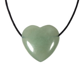 New jade (serpentijn) hanger hart doorboord