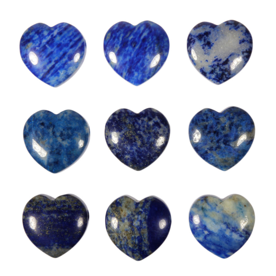 Lapis lazuli hanger hart klein doorboord