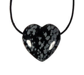 Obsidiaan (sneeuwvlok) hanger hart doorboord Obsidiaan (sneeuwvlok) hanger hart doorboord