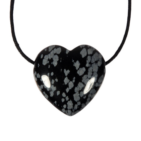 Obsidiaan (sneeuwvlok) hanger hart doorboord Obsidiaan (sneeuwvlok) hanger hart doorboord