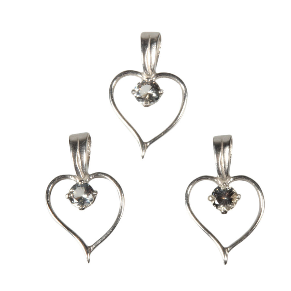 Zilveren hanger goud labradoriet hartje 1,2 cm