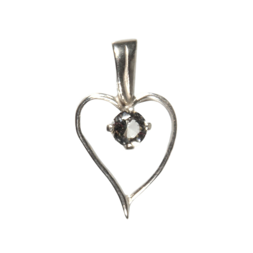 Zilveren hanger goud labradoriet hartje 1,2 cm