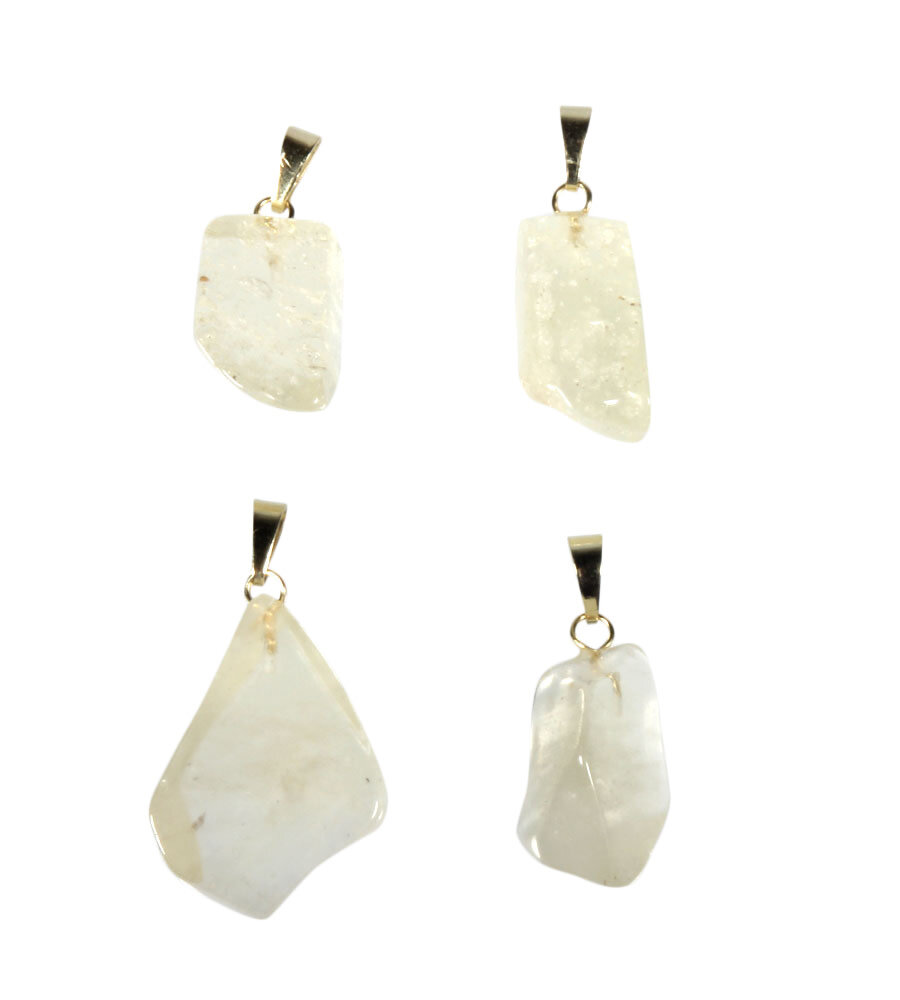 Libisch woestijnglas hanger getrommeld met 14k gouden oogje Libisch woestijnglas hanger getrommeld met 14k gouden oogje