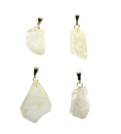 Libisch woestijnglas hanger getrommeld met 14k gouden oogje Libisch woestijnglas hanger getrommeld met 14k gouden oogje