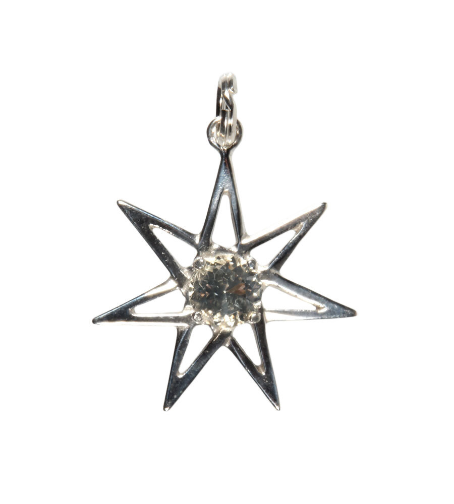 Zilveren hanger goud labradoriet pleiade Zilveren hanger goud labradoriet pleiade