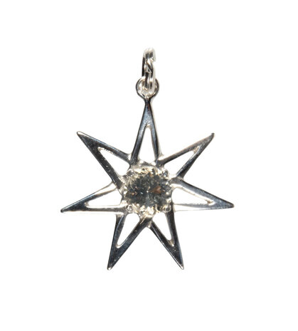 Zilveren hanger goud labradoriet pleiade Zilveren hanger goud labradoriet pleiade