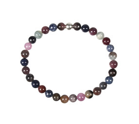 Robijn met saffier armband 18 cm | 6 mm kralen Robijn met saffier armband 18 cm | 6 mm kralen