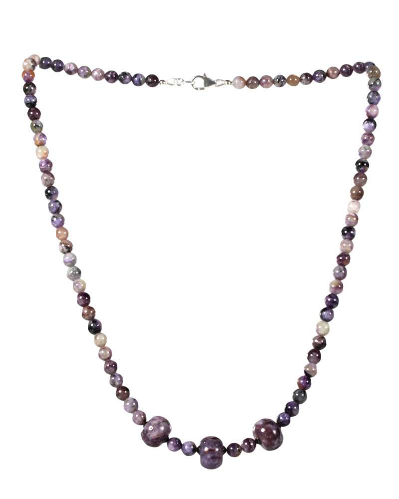 Charoiet ketting 3 rondelles met zilveren slotje Charoiet ketting 3 rondelles met zilveren slotje