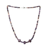 Charoiet ketting 3 rondelles met zilveren slotje