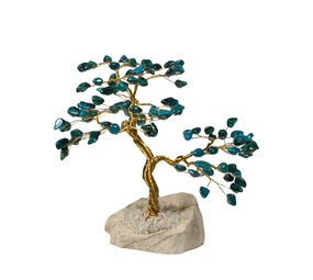 Chrysocolla edelsteen boompje op steen Chrysocolla edelsteen boompje op steen