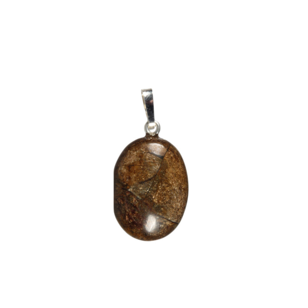 Bronziet hanger met zilveren oogje Bronziet hanger met zilveren oogje