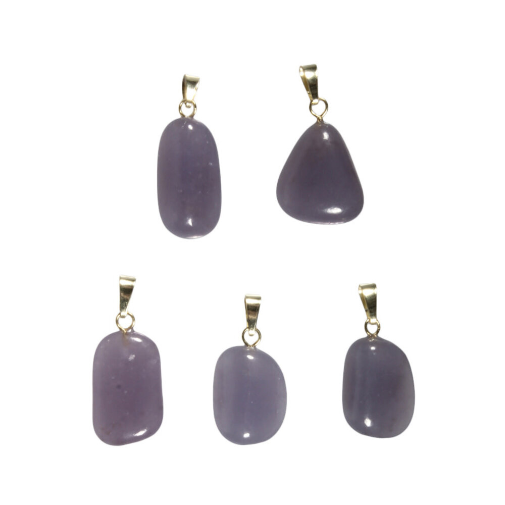 Lepidoliet (lila) hanger met 14k gouden oogje