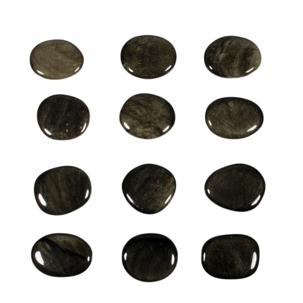 Goud obsidiaan steen plat gepolijst