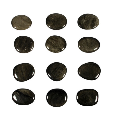 Goud obsidiaan steen plat gepolijst